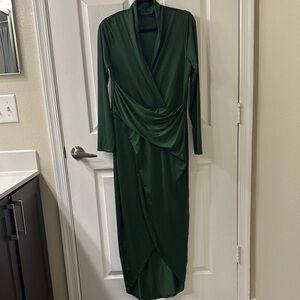 RACHEL Roy Elegant Long Sleeve Green Dress